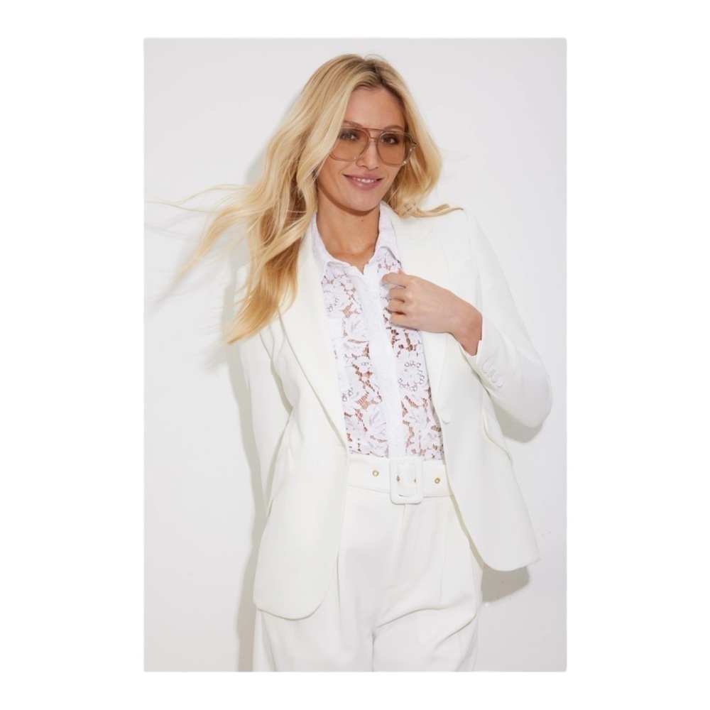 Generation Love Hudson Crepe Blazer in White NWT
